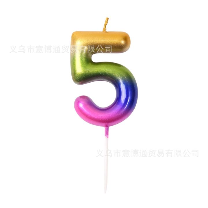 เทียนวันเกิดแบบตัวเลข-สีรุ้ง-ตามอายุ-ใช้ปักตกแต่งเค้กวันเกิด-เพิ่มสวยสวยงาม-cn41