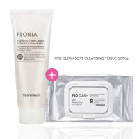 Tonymoly Floria Brightening Foam Cleanser 150ml. + Pro Clean Soft Cleansing Tissue 50 pcs.