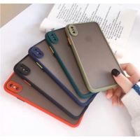 เคสหลังด้านดำกล้องขอบสี มี9สี รุ่น iPhone X/Xs iphoneXR iphoneXsmax เคส iphone กันกระแทก iPhone 7/8/se2020 7plus 8plus