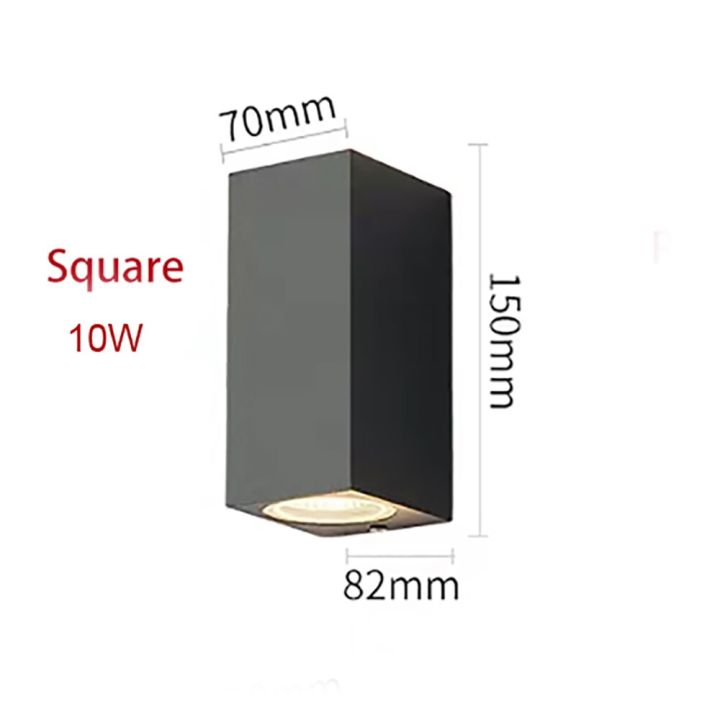 โคมไฟ LED ติดผนัง10W,โคมไฟติดผนังสไตล์โมเดิร์นไฟสวนโคมไฟติดผนังทรงสี่เหลี่ยมทำจากอะลูมิเนียมสำหรับใช้กลางแจ้ง