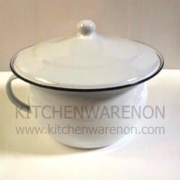 kitchenwarenon กระโถนเคลือบสีขาวหรือกระโถนปัสสาวะสีขาว ขนาด 22 ซม.