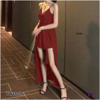 B11098 Jumpsuit สายเดี่ยวขาสั้น แต่งคลุมกระโปรง One-piece short jumpsuit cover up skirt