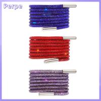 PERPE 1PC DIY สายถักเปีย อุปกรณ์เสริม เชือกผูกรองเท้าพลอยเทียม สายสว่าง รองเท้าผ้าใบผูกเชือก เชือกรองเท้าประดับเพชร