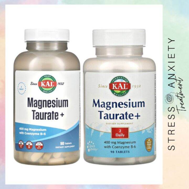 Kal, Magnesium Taurate +, 200 mg, 90 Tablets | STRESS & ANXIETY ...