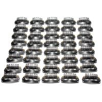 120Pcs U-Shaped Clamp for Hair Extensions Wig Clips DIY Comb Black Frame