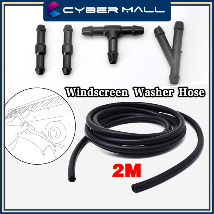 5pcs/Set 2m Car Windscreen Washer Pipe Universal Rubber Wiper Blade