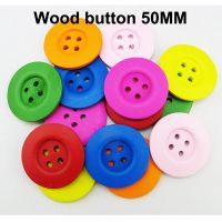 8PCS 50MM Mixed Painting Wood Color Wooden Buttons Boots Coat Sewing Clothes Accessory Garment Button MCB-889n Haberdashery