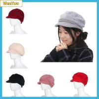 WENYOU Fashion Winter Warm Outdoor Beanie Fur Ball Cap Faux Fur Girl Knitted Hats