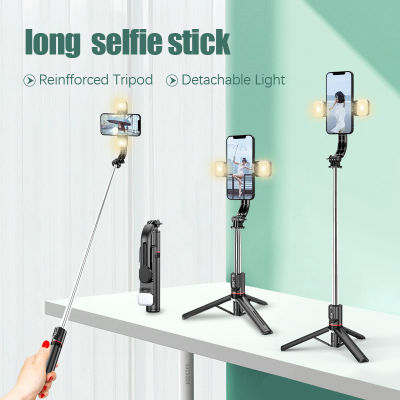 116CM ไม้เซลฟี่ มือถือ ไม้กันสั่นมือ Selfie Stickแบบยืดได้พร้อมขาตั้งและแหวนไฟ Selfie Stick Tripod 2LED+พร้อมขาตั้ง+ไม้เซลฟี่+รีโมทชัตเตอร์ รองรับ iOS และ Android