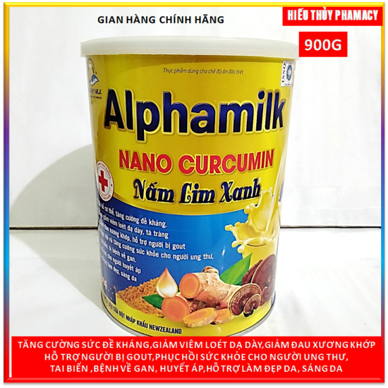 Sữa bột alphamilk nano curcumin nấm lim xanh 900g - ảnh sản phẩm 1