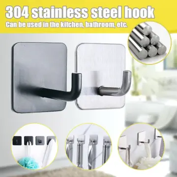 Towel Hook Bathroom Coat Hook Brushed Sticky Hook Hanger, SUS 304 Stainless  Steel Self Adhesive Hooks - China Robe Hook, Robe Hook Stainless Steel