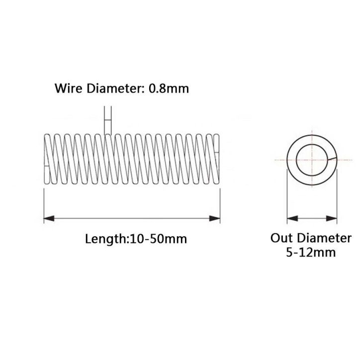 worth-buy-10ชิ้น304สปริงอัดสแตนเลสสปริงลดแรงต้านไม่กัดกร่อนเส้นผ่านศูนย์กลาง1-2มม-ด้านนอกยาว18มม-ยาว10มม-50มม