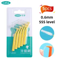 (0.6mm)Cofoe 5pcs Interdental Brush Orthodontic Floss Sticks for Brace Braces With Case Toothpick Brushes Oral Hygiene Dental Cleaner L type Flossing Tooth Seam Care Cleaning Toothbrush Cusp Teeth Clean Decay Gum Disease