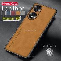 เคสโทรศัพท์หนังแกะสำหรับ Honor 90 Pro Honor90 5G เคสกันกระแทกบนกล้อง Honor90Pro ฝาครอบเคสโทรศัพท์มือถือขอบซิลิโคน