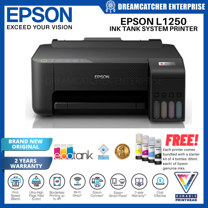 Epson Ecotank L1250 A4 Wi Fi Print Only No Scancopy Function Ink Tank Printer Uses 003 Ink 6636
