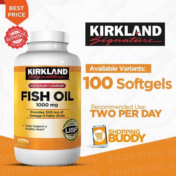 100 Softgels Kirkland Signature Fish Oil 1000 Mg. | Lazada PH