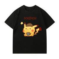 เสื้อยืดคอตตอนแขนสั้น Pokemon รุ่นน่ารัก Pikachu, Pikachu, Clefairy และอื่นๆ ใส่ได้ทั้งชายและหญิง