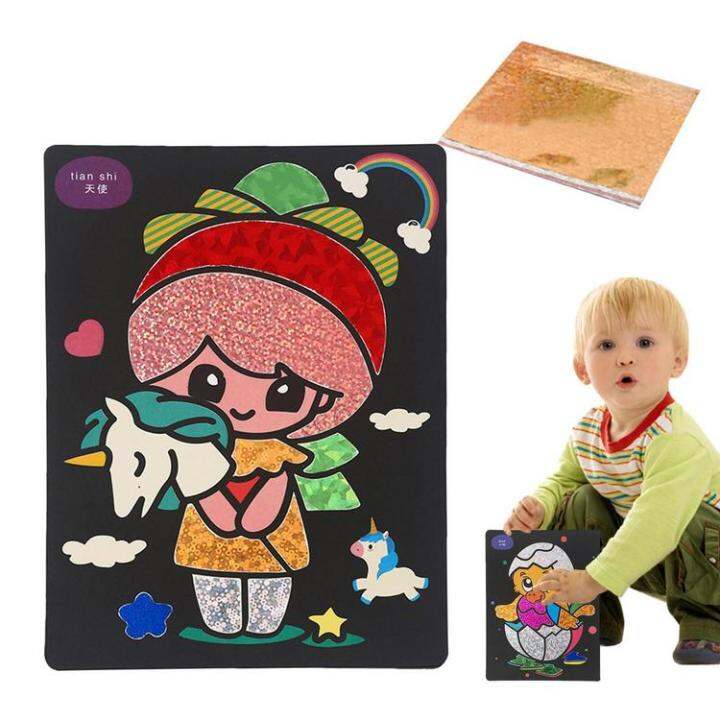 scratch-arts-for-kids-glitter-magic-paper-diy-painting-paper-colorful-transfer-stickers-cartoon-fun-drawing-supplies-boy-girl-great-birthday-gift-unusual