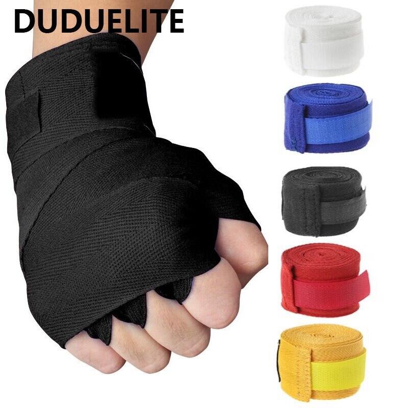 2pcs 2.5m Sport Cotton Kick Boxing Bandage Sanda MMA Wrist Hand Glove Wrap Strap 