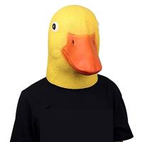 ของขวัญปาร์ตี้น่ารักสีเหลืองอ่อนสำหรับวันฮาโลวีน Quacker COS อุปกรณ์ตกแต่งรูปเป็ดคอสเพลย์สีเหลืองอ่อนทำจากลาเท็กซ์ของสวมศีรษะคอสตูมและปาร์ตี้