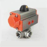 【hot】▤✿  3  NPT DN80 304 Three way T-port Pneumatic PTFE Air