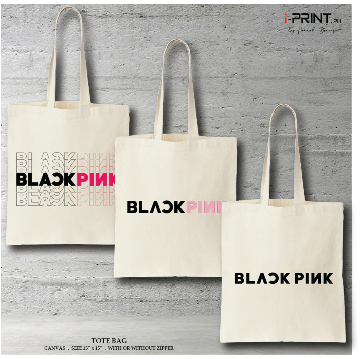 S&P Tote Bag Korean BlackPink A (with or without zipper canvas 13x15 ...