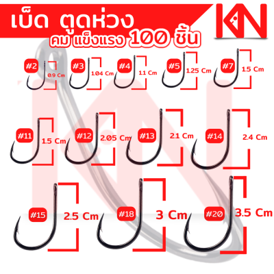 ตะขอ เบ็ดตกปลา 100 ชิ้น ตูดห่วง เหล็กคาร์บอน ตะขอตกปลาเล็ก ตะขอตกปลาใหญ่ เป็นกล่อง เบ็ดกล่องตกปลา โชกุน เบ็ดฝรั่ง เบ็ด