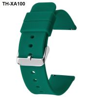 silicone rubber sports waterproof mens and womens flat head strap 20 22 24mm watch replacement