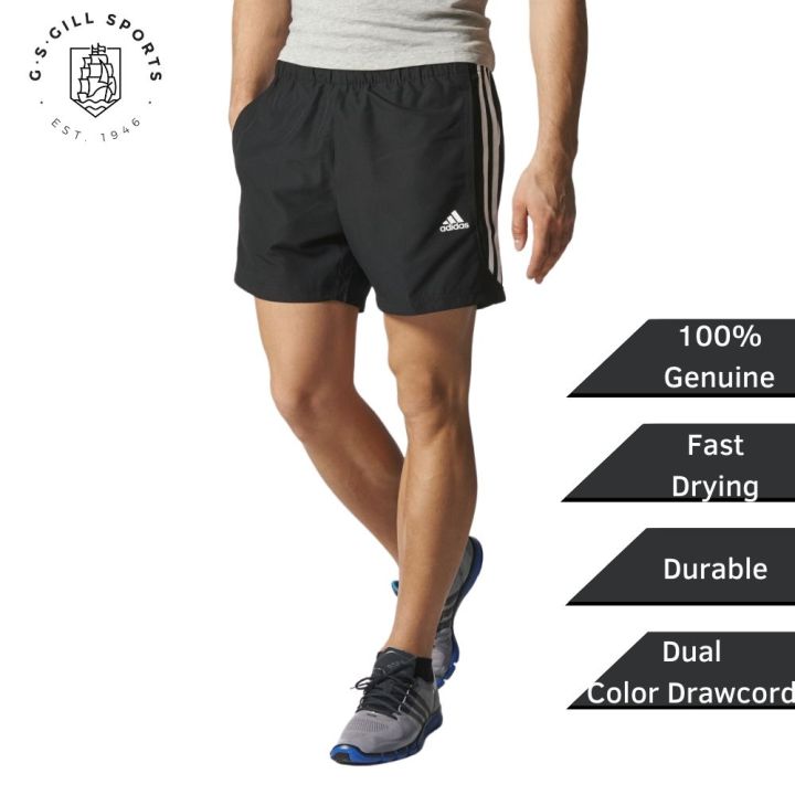 Adidas Pants Chelsea Shorts Men Quick Dry Pants Climalite Essentials 3 Bottom Seluar Lelaki (Black White) |