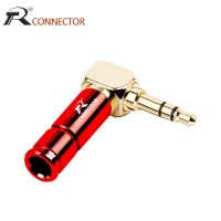 ஐ 1pc Right Angle Earphone Plug 3/4Pole Gold-plated Wire Connector Fit for 6mm Cable DIY Play Aluminum Alloy Tube