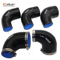 EPLUS Universal Silicone Tubing Hose 90 Degrees big to small Connector Car Intercooler Turbo Intake Pipe Coupler Black Multi Siz