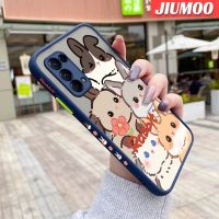 เคส JIUMOO สำหรับ OPPO Reno 5 Reno 5 Pro Reno 5K 5G พบ X3 Lite ลายการ์ตูนกระต่ายรวบรวมดีไซน์ใหม่ขอบสี่เหลี่ยมด้านข้างบางมีน้ำค้างแข็งโปร่งใสกันกระแทกเคสมือถือแข็งปลอกซิลิโคนคลุมทั้งหมดกล้องป้องกัน Softcase