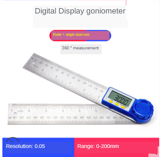 0-200มม.โปรแทรคเตอร์ดิจิทัล200มม.ดิจิตอลมิเตอร์วัดมุมไม้บรรทัดวัดมุม Inclinometer Goniometer อิเล็กทรอนิกส์วัดระดับและมุม Gauge