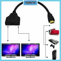 SQMETR อะแดปเตอร์แปลงที่ใช้ได้กับอุปกรณ์มัลติมีเดียเคเบิล HD อะแดปเตอร์ HD-MI ตัวแทนจำหน่ายหนึ่งอินพุตถึงสองเอาต์พุต