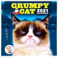 Grumpy cat 2021 wall calendar original English grumpy cat 2021 wall calendar monthly calendar funny Internet MIM 12 month calendar genuine