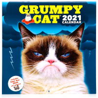 Grumpy cat 2021 wall calendar original English grumpy cat 2021 wall calendar monthly calendar funny Internet MIM 12 month calendar genuine