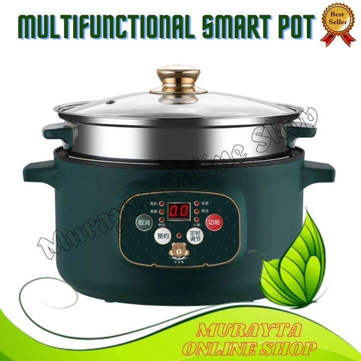 Multifunctional Smart Timing Electric Skillet Cooker with Lid Non