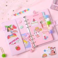 Cute Girl A6 Ring Binder Notebooks Planner Journal Pink Notebook Agenda Organizer DIY Diary Book School Student Stationery