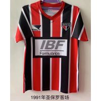 2022 2023 ล่าสุด เสื้อกีฬาแขนสั้น ลายทีมชาติฟุตบอล Sao Paulo 1991 S-2XL ชุดเยือน คุณภาพสูง AAA