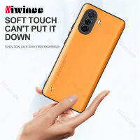 NIWINEE Fo Y70 Huawei Nova /Nova Y71หรูหราหนังแท้เคลือบหนังเคสซิลิโคนโทรศัพท์สีหนังแท้ป้องกันลายนิ้วมือปกหลังนิ่ม