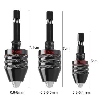 Mini Keyless Drill Chuck Adapter Drill Bit Screwdriver Impact Driver Mini Chuck Fixture 1/4 quot; Hex Shank Quick Change Converter