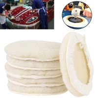 6 Pieces of 7-Inch Wool-Like Plush Polishing Disc Bundled with Lace-Up Wool Polishing Set Wool Pad Buffer Polishing