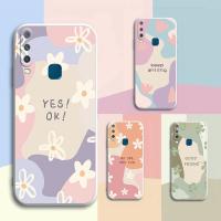 【Great. Cell phone case】 เคส OPPO A39 A57 A15 F9 A15S A91 A93 A94 A74 A54 A73 F5 F7สำหรับเยาวชน Pro Reno 3 4F 5F ภาพวาดสีน้ำมัน Daisy เคสโทรศัพท์เคสลูกอมเคี้ยวนุ่มซิลิโคน