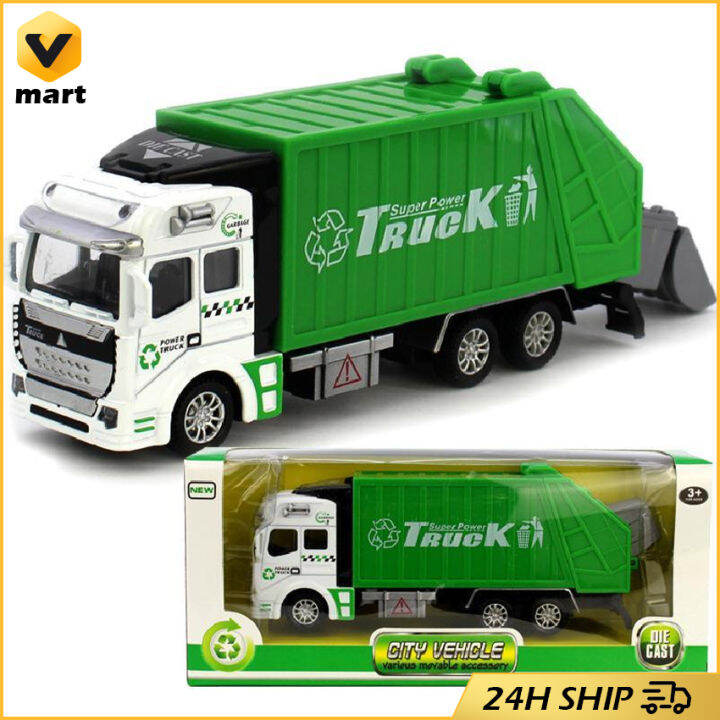 1:48 Garbage Truck Toy Car Simulation Alloy Garbage Truck Toy Garbage ...