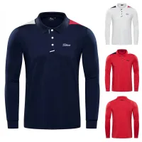 Malbon TaylorMade1 Titleist Mizuno ANEW W.ANGLE Scotty Cameron1 G4✉✺  Golf clothes mens long-sleeved T-shirt quick-drying breathable lapel non-ironing loose casual golf jersey