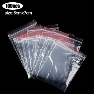 Red Blue Edge Thick Transparent Zip Lock Plastic Bags Small Plastic Zipper  Bag 100PCS Multiple Size