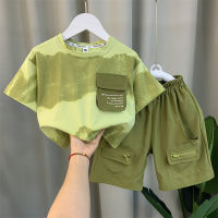 Boys Summer Suit 23 New Fashion Baby Fashion Short-Sleeved Clothes Childrens Summer Cool Handsome Fried Street Two-Piece Suit