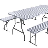 Morris8 3pcs/set Outdoor Stretch Table Cover Flannel and Chair Picnic Elastic Waterproof Dustproof Tablecloth