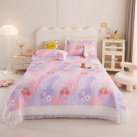 Princess Style Chiffon Lace Double Bedspread Queen Sandwich Cotton Quilted Bed Cover Home Bed Spread Not Included Pillowcase