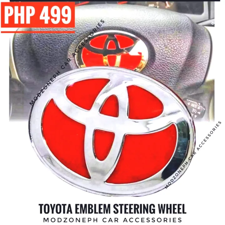 TOYOTA RED LOGO EMBLEM STEERING WHEEL Made in Thailand | Lazada PH